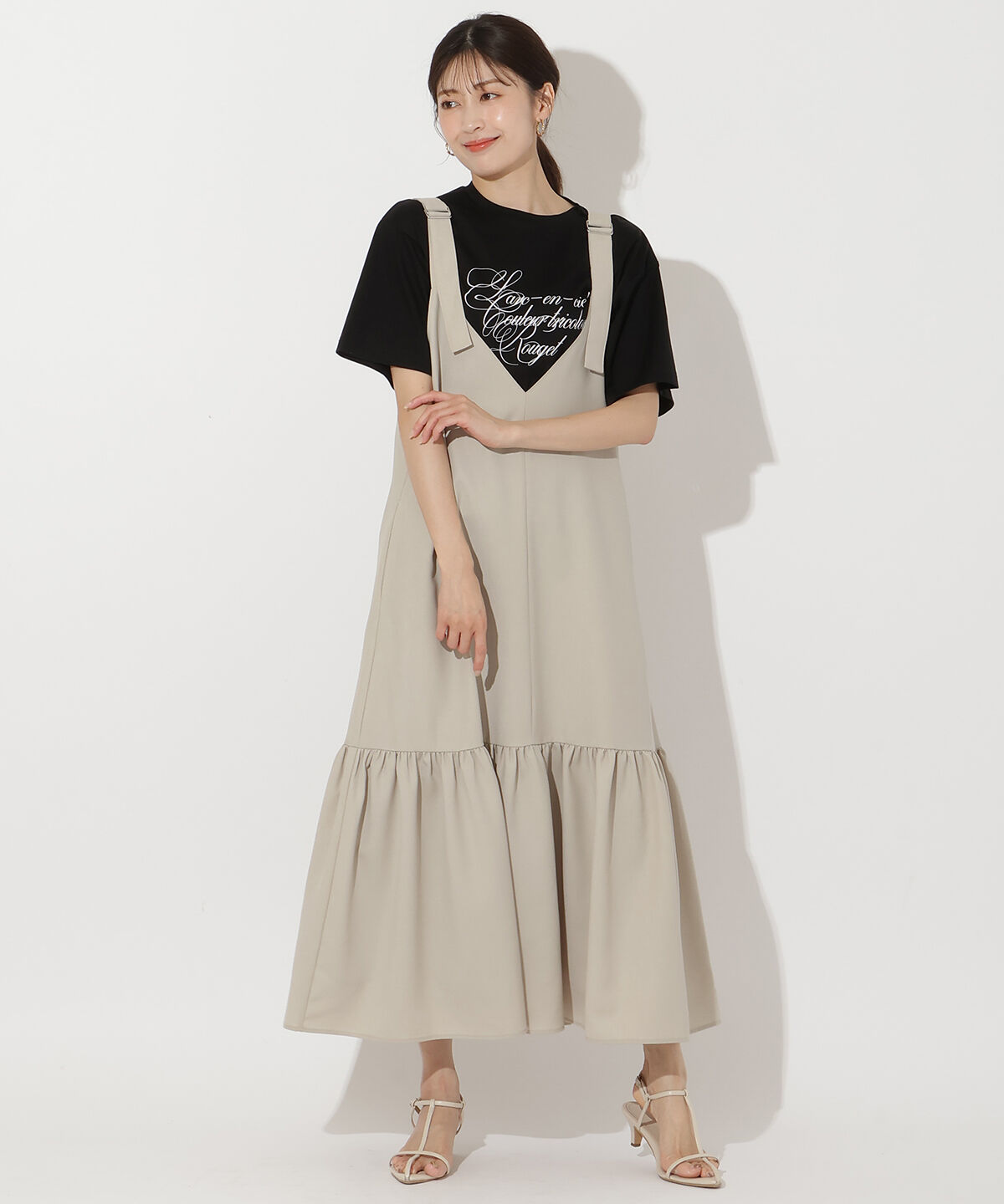 アンドクチュール「フリルギャザー切替ジャンスカ」|ワンピース|