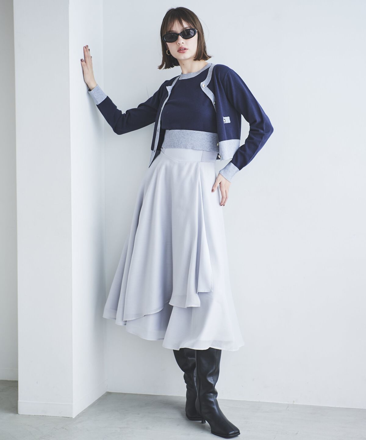 アンドクチュール「アシメシアーラッフルスカート」|フレア|