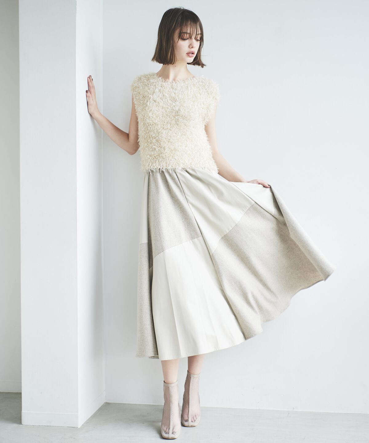 アンドクチュール「ふわニットノースリラメプルオーバー」|ニット・セーター|