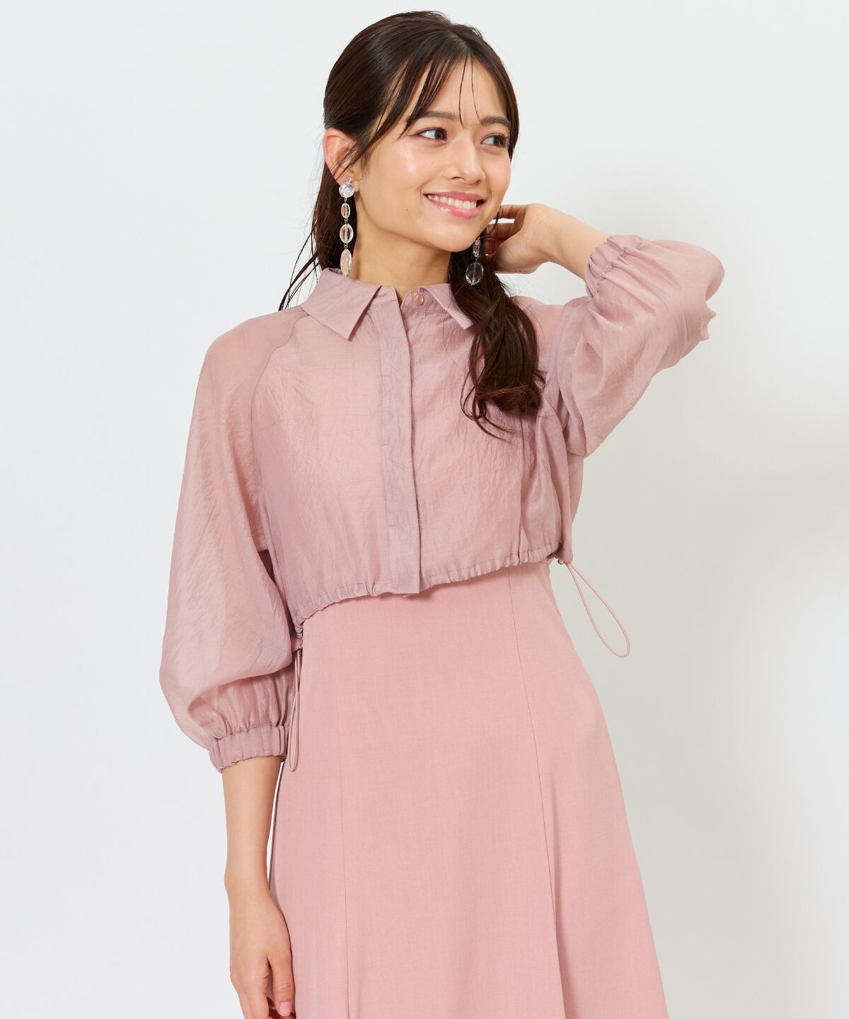 アンドクチュール「シアーシャツ＆ワンピースSET」|ワンピース|