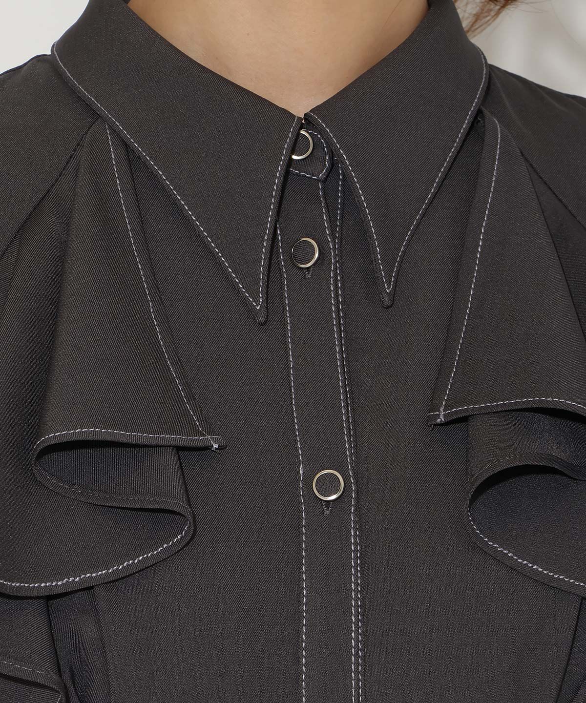 アンドクチュール「フリルケープ7分袖ワンピース」|ワンピース|