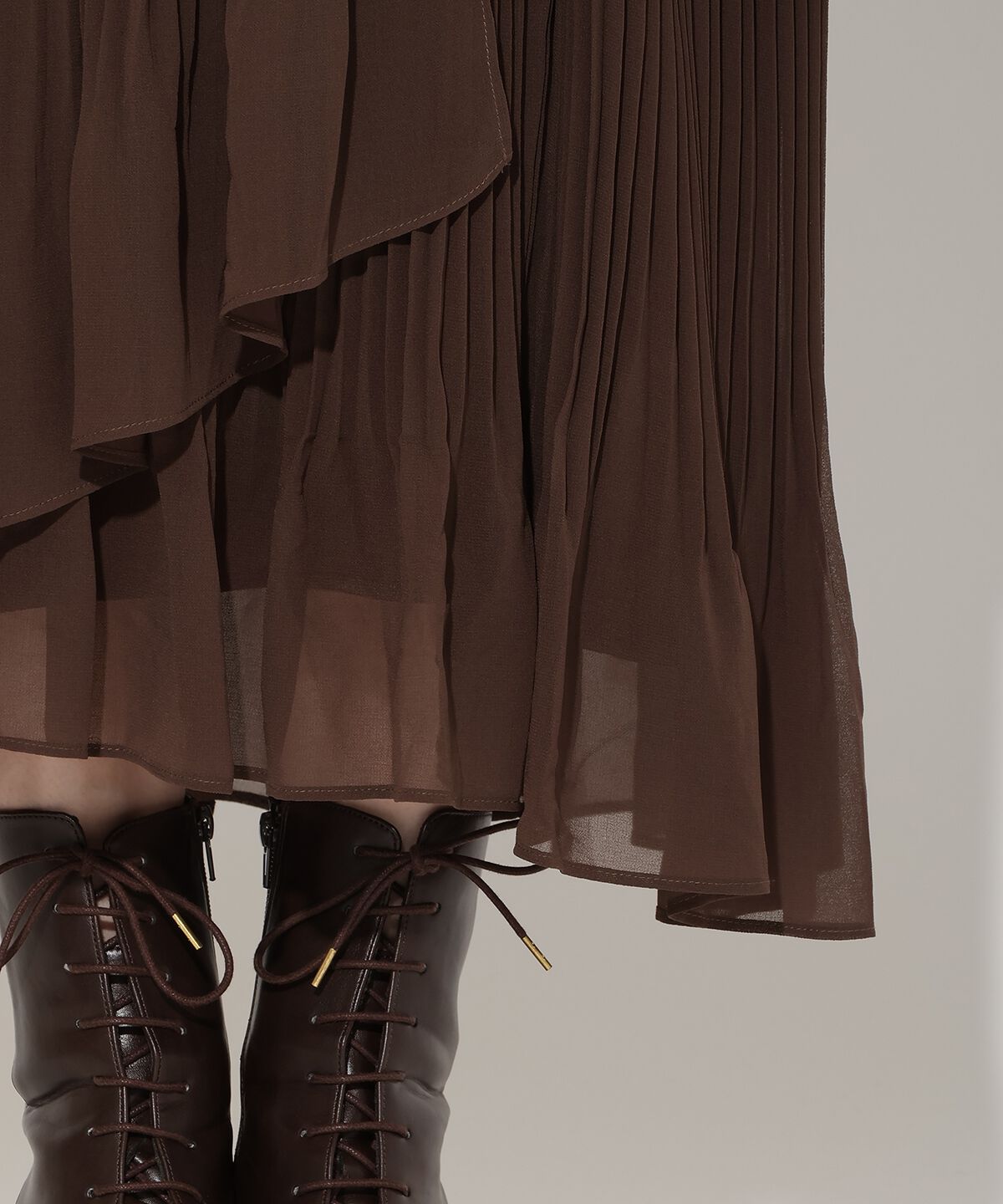 アンドクチュール「ジャケットレイヤードプリーツワンピース」|ワンピース|