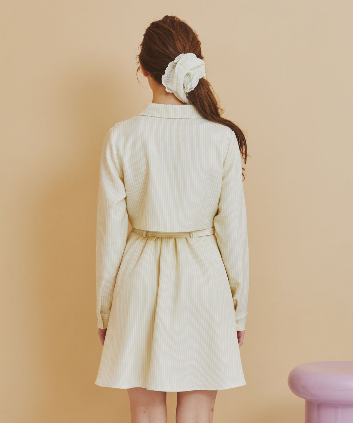 REDYAZEL「フロントシャーリングシャツ＆ストライプミニワンピースセット」|ワンピース|