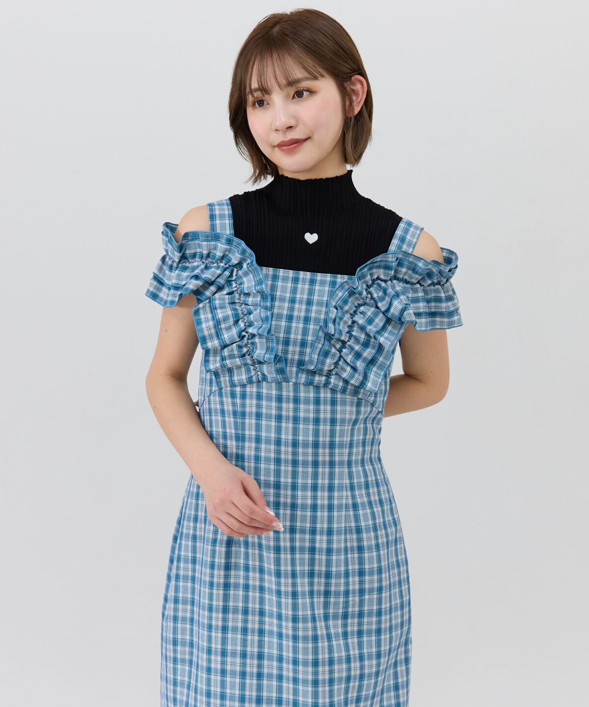 REDYAZEL「2wayフリルショルダーチェックワンピース」|ワンピース|
