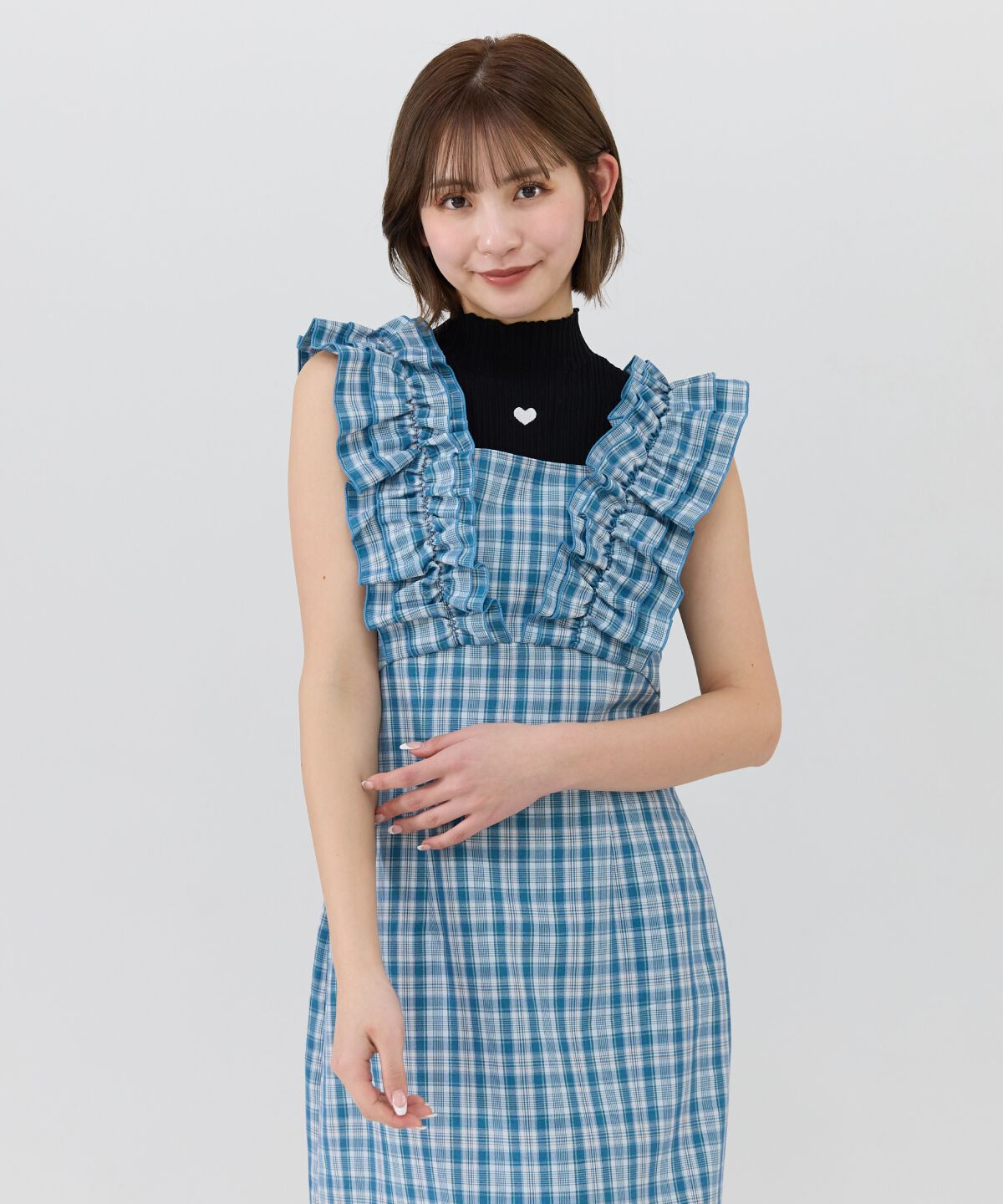 REDYAZEL「2wayフリルショルダーチェックワンピース」|ワンピース|