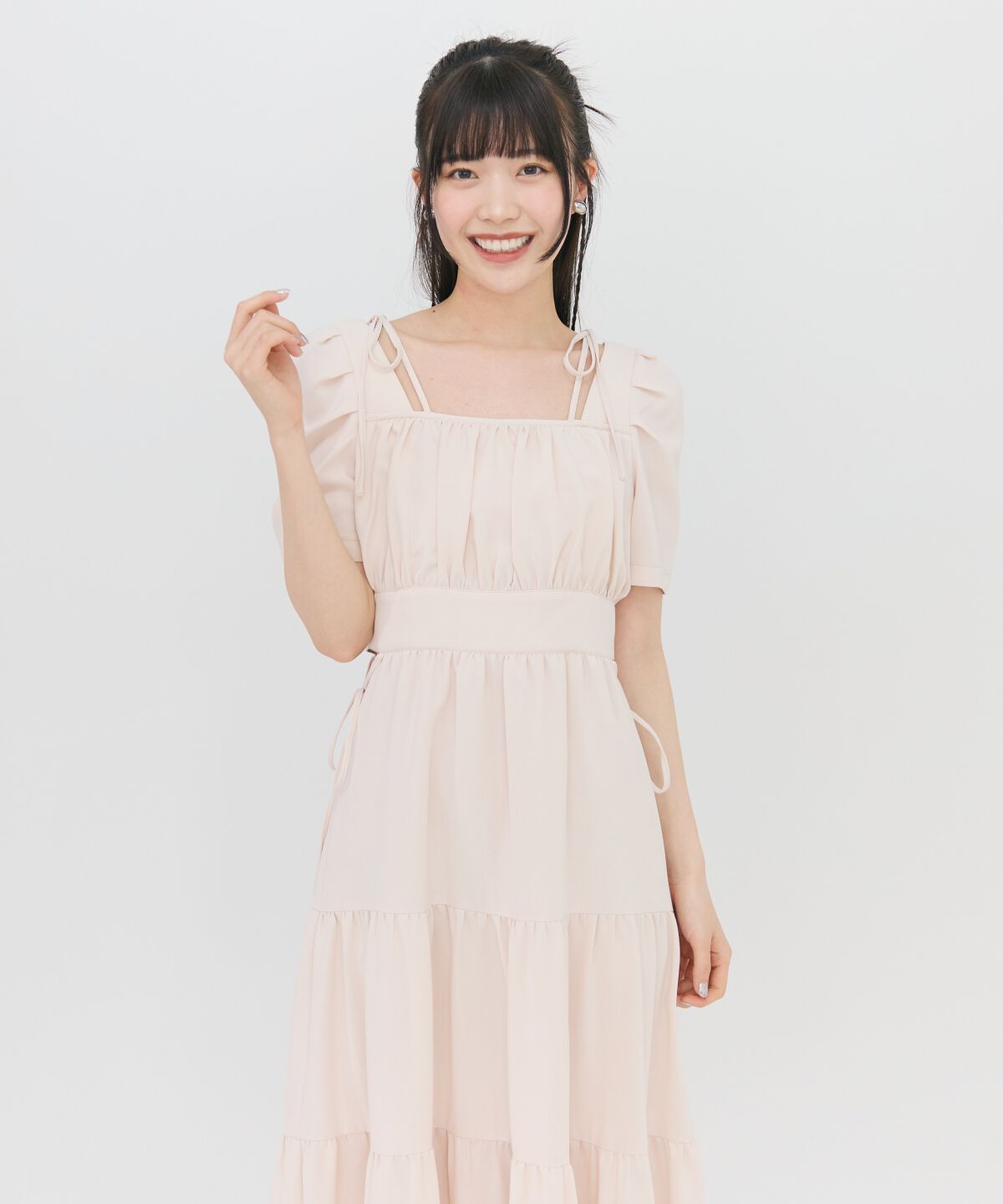 REDYAZEL「サイドリボンカットティアードワンピース」|ワンピース|