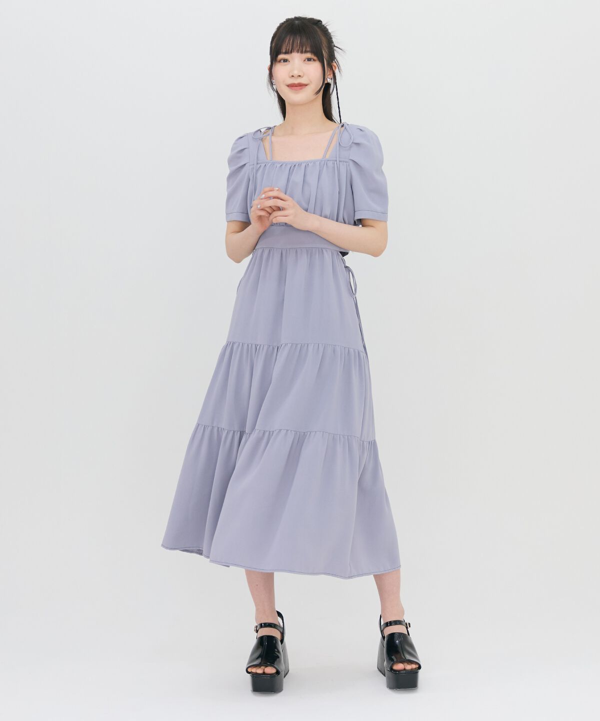 REDYAZEL「サイドリボンカットティアードワンピース」|ワンピース|