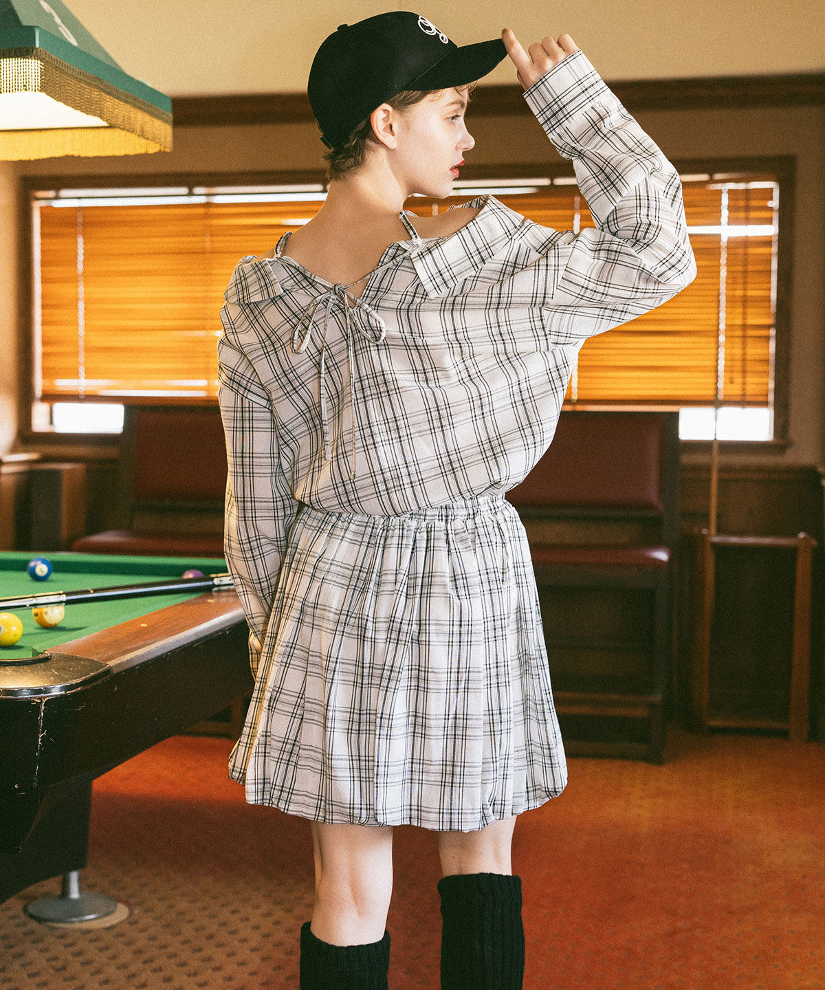 REDYAZEL「マルチWAYチェックブラウス&times;バルーンスカートセットアップ」|ワンピース|