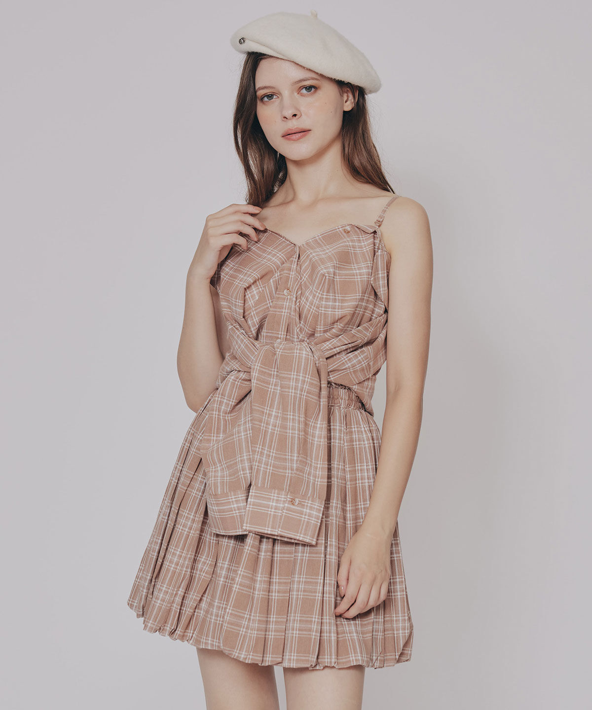 REDYAZEL「マルチWAYチェックブラウス&times;バルーンスカートセットアップ」|ワンピース|