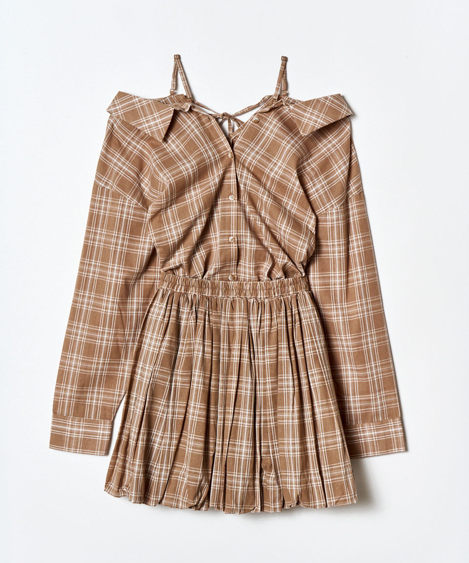 REDYAZEL「マルチWAYチェックブラウス&times;バルーンスカートセットアップ」|ワンピース|