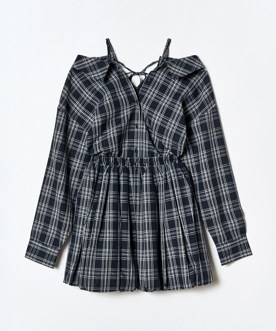 REDYAZEL「マルチWAYチェックブラウス&times;バルーンスカートセットアップ」|ワンピース|