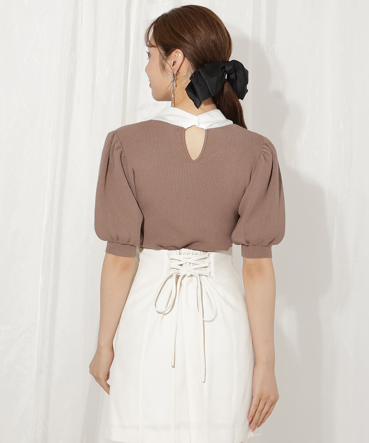 WILLSELECTION「シアーリボンパフニット」|ニット・セーター|