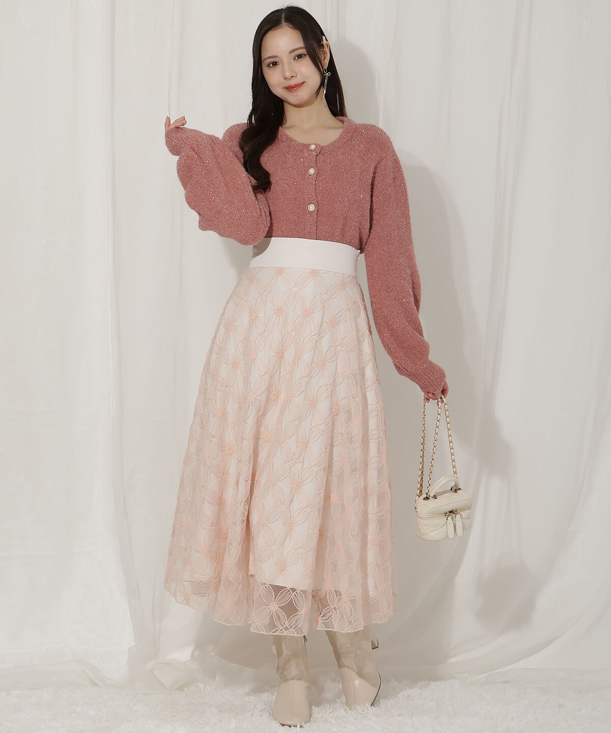 WILLSELECTION「フラワーチュールフレアスカート」|フレア|