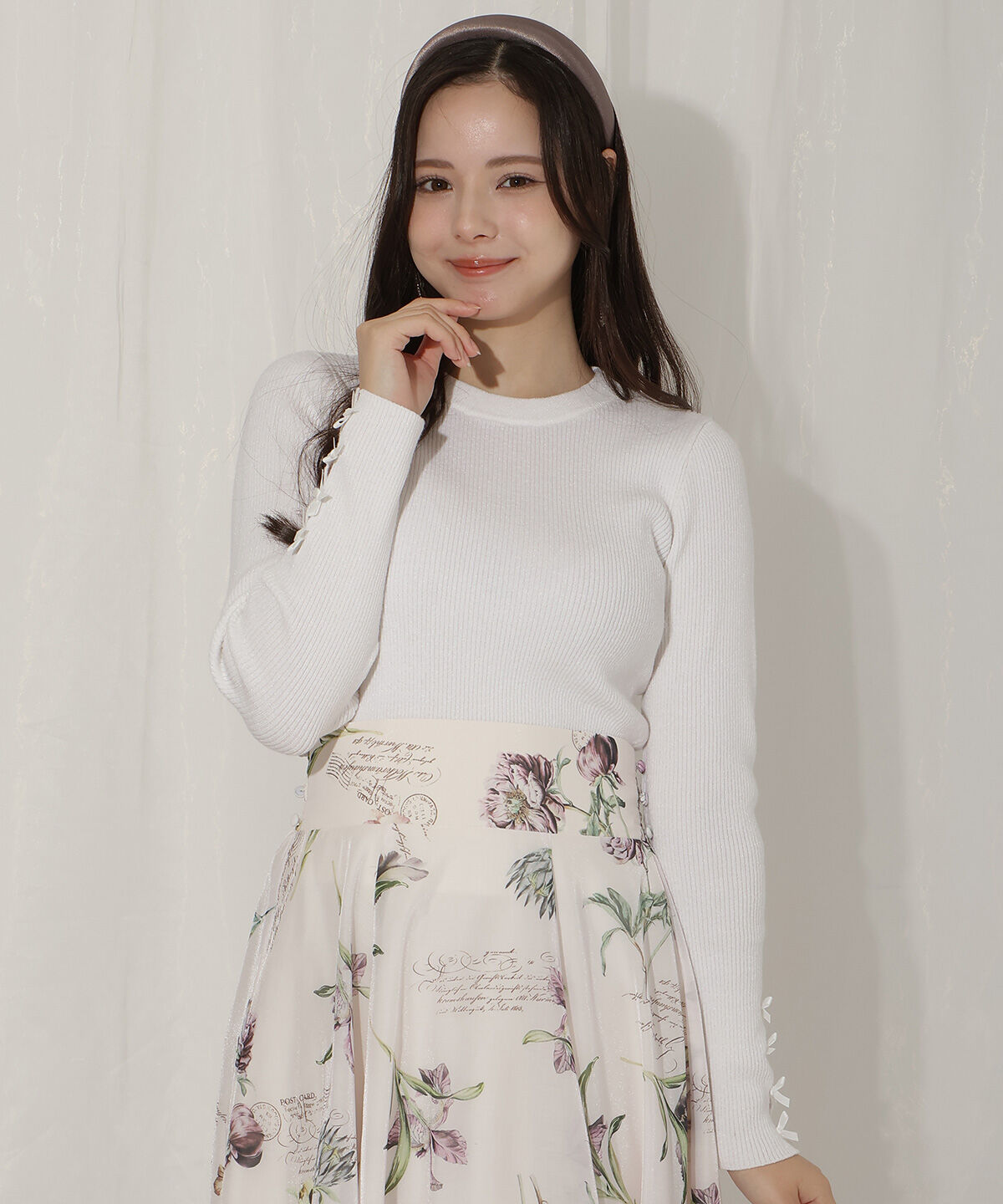 WILLSELECTION「袖リボンボトルネックニット」|ニット・セーター|