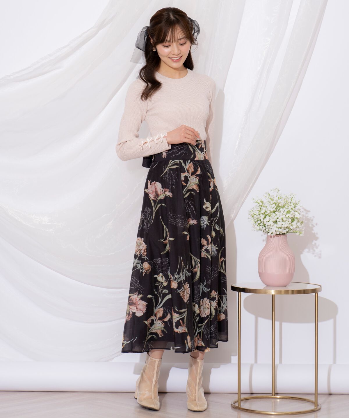 WILLSELECTION「袖リボンボトルネックニット」|ニット・セーター|