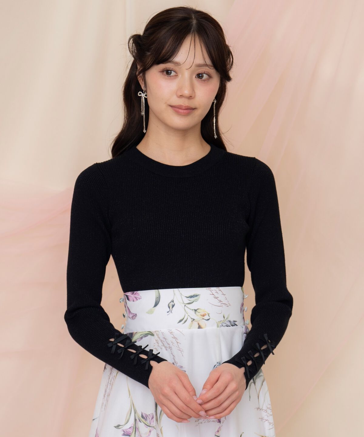 WILLSELECTION「袖リボンボトルネックニット」|ニット・セーター|