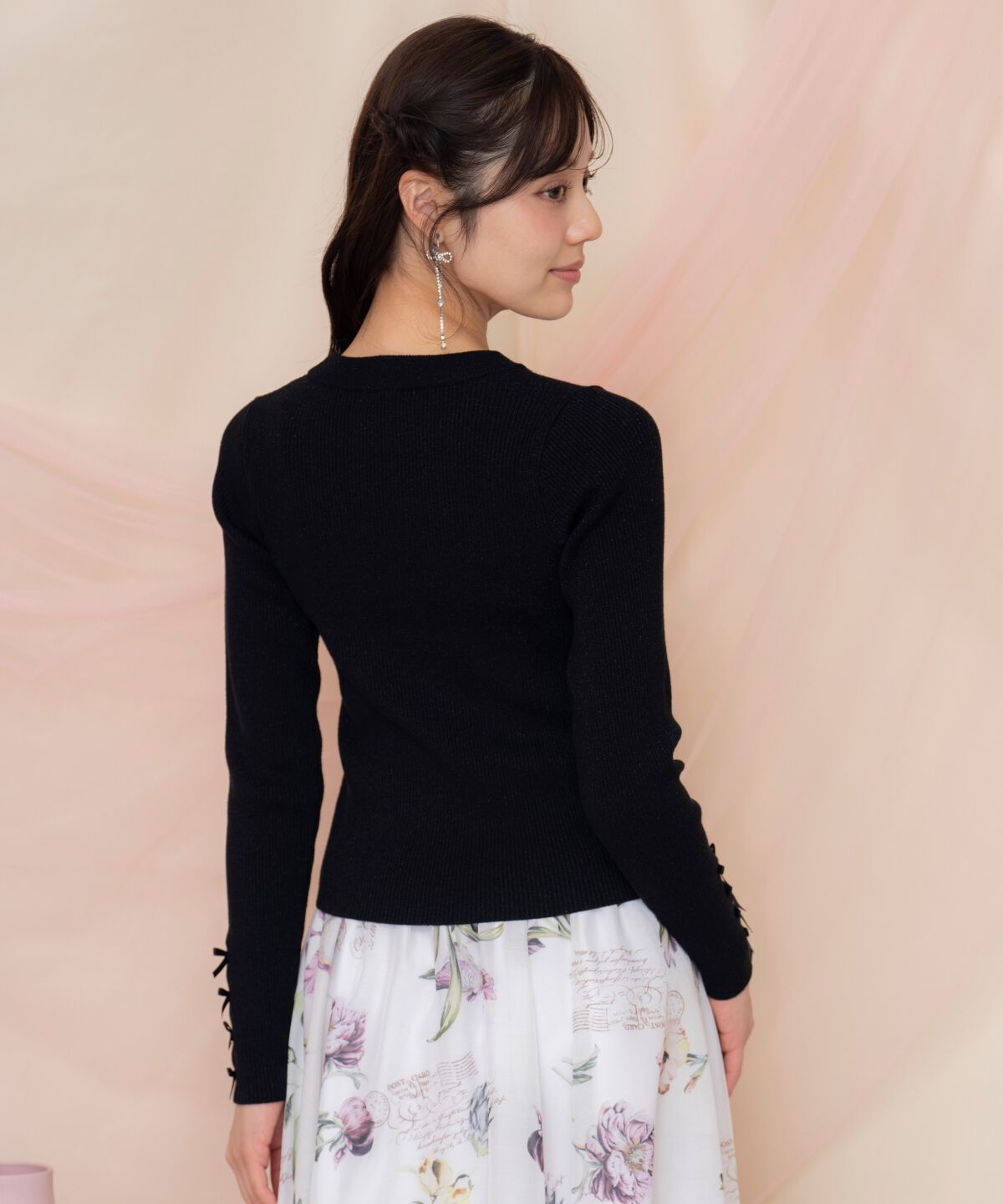 WILLSELECTION「袖リボンボトルネックニット」|ニット・セーター|