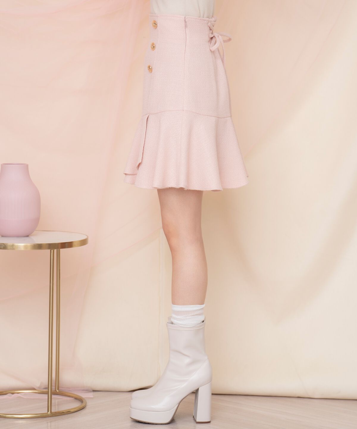 WILLSELECTION「アシメヘムツイードミニスカート」|フレア|