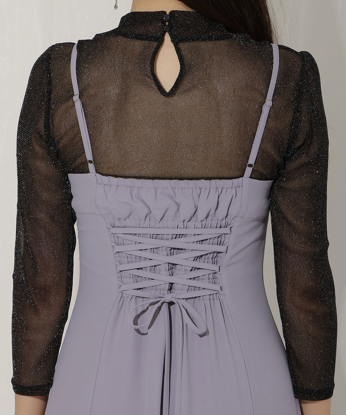 WILLSELECTION「フラワーキャミワンピース&times;シアーラメトップス」|ドレス|