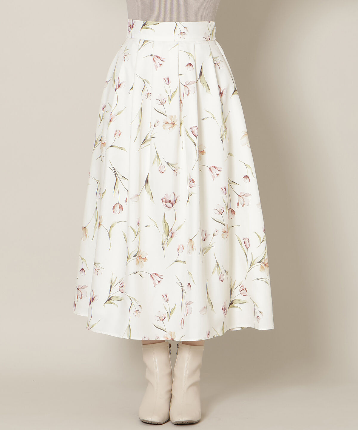 WILLSELECTION「チューリッププリントタックフレアスカート」|フレア|