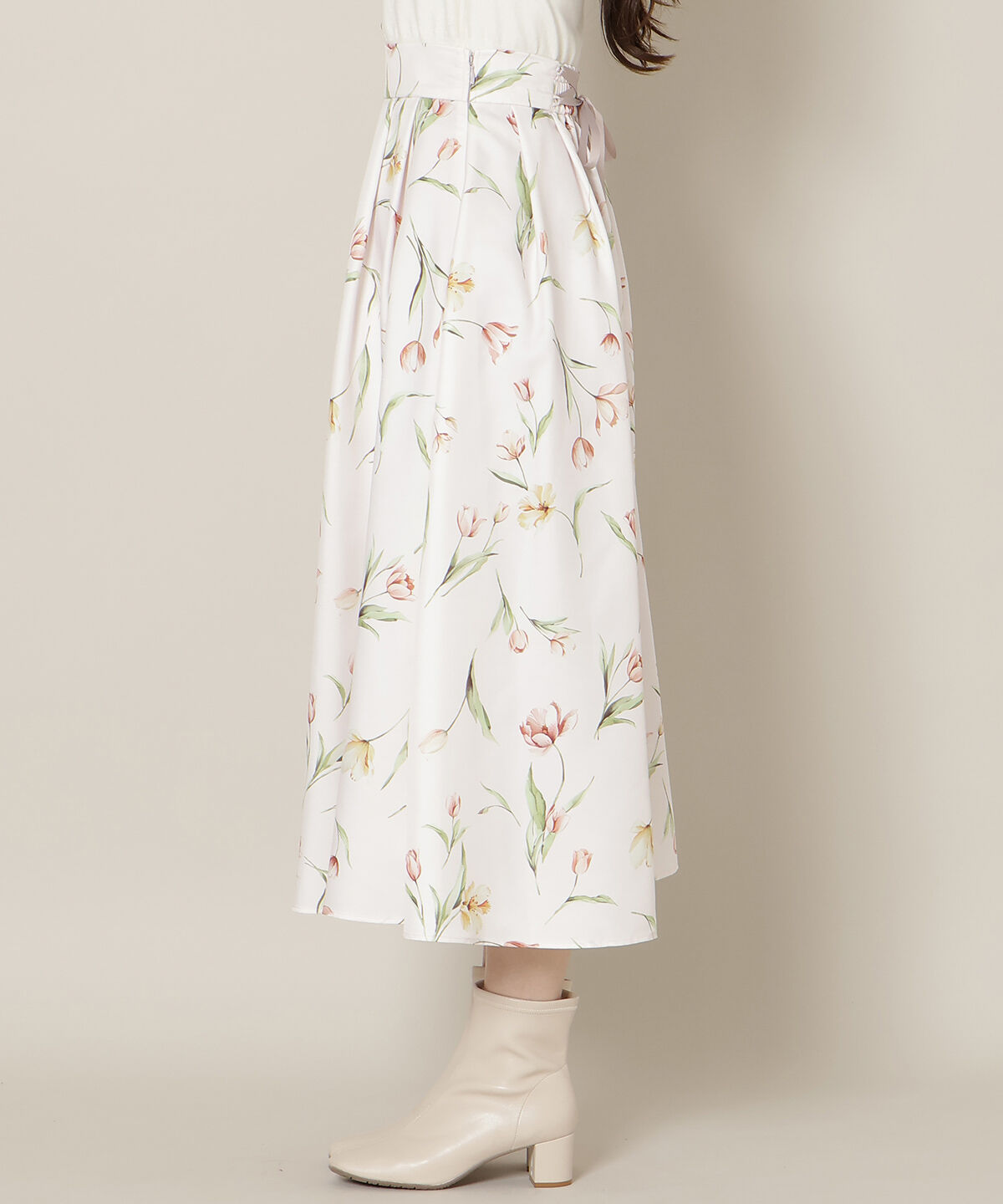 WILLSELECTION「チューリッププリントタックフレアスカート」|フレア|