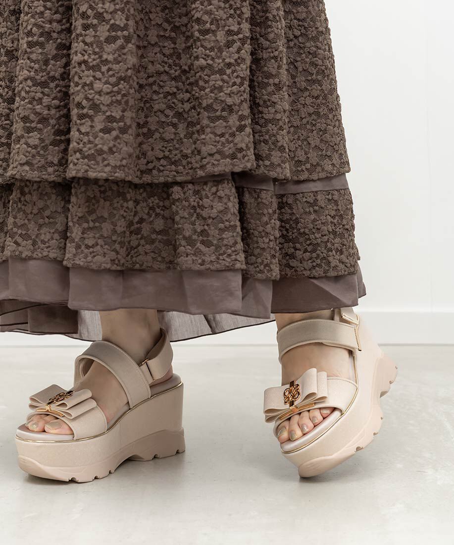  「モノグラムリボンボリュームスポーツサンダル」|サンダル|