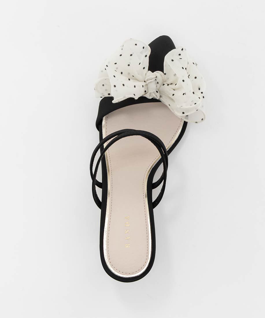  「シフォンリボンミュールサンダル」|パンプス|