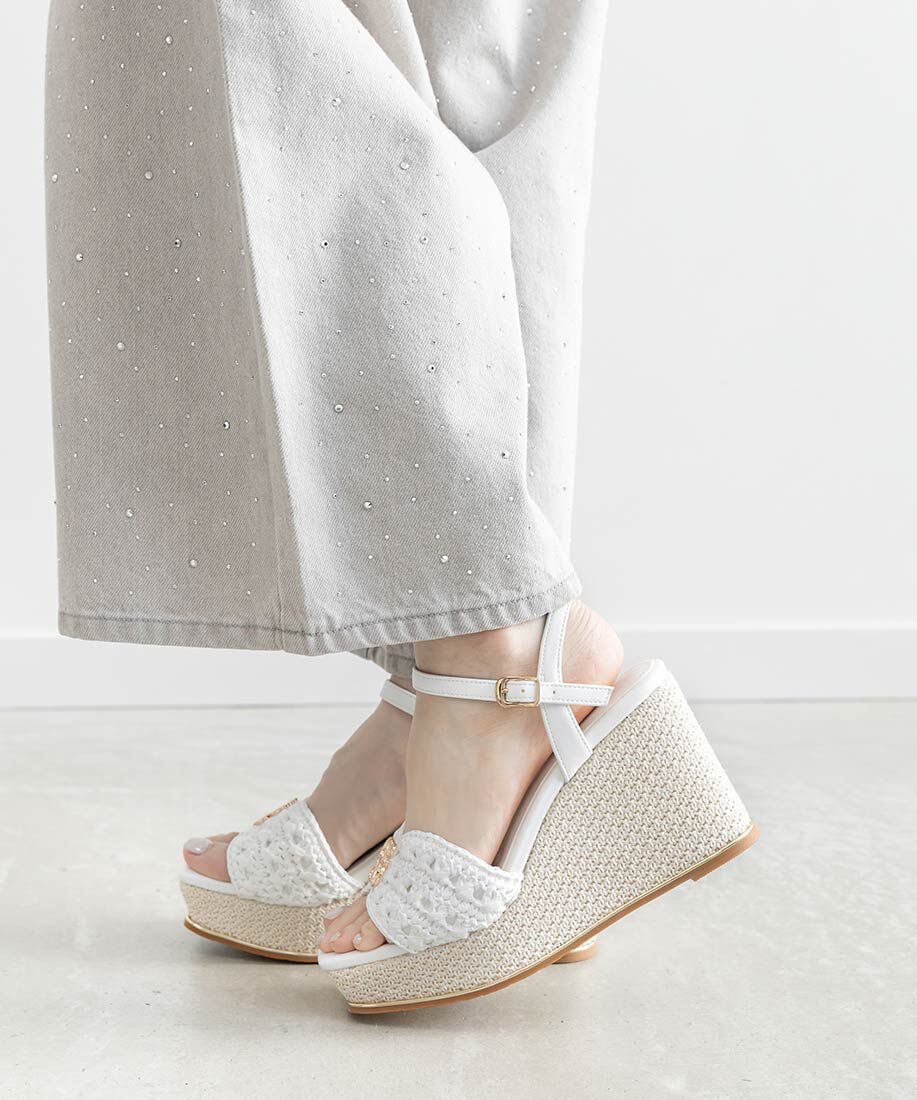  「モノグラムパーツウェッジソールサンダル」|サンダル|