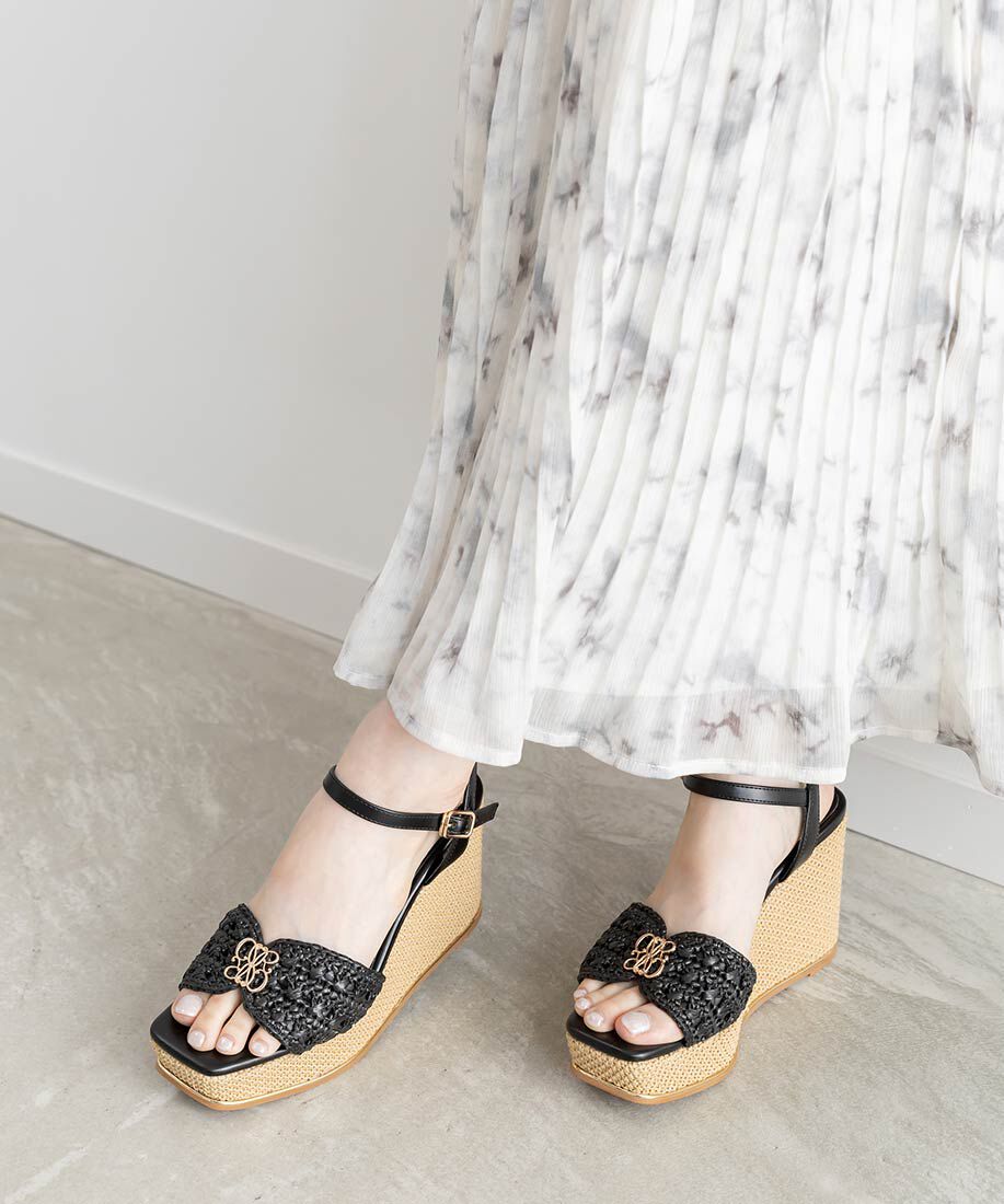  「モノグラムパーツウェッジソールサンダル」|サンダル|