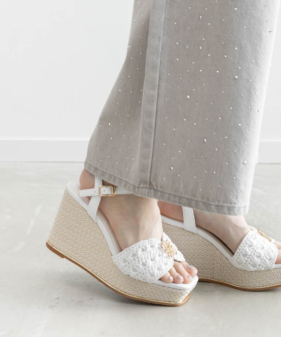  「モノグラムパーツウェッジソールサンダル」|サンダル|