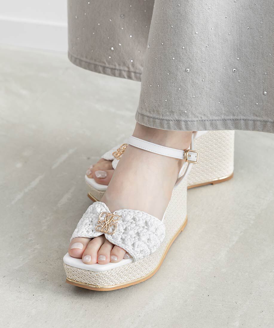  「モノグラムパーツウェッジソールサンダル」|サンダル|