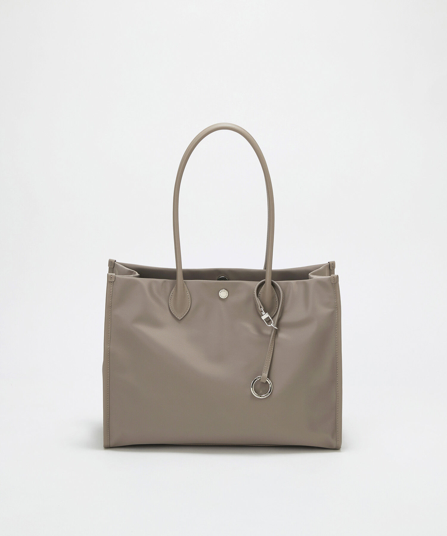 TOPKAPI BREATH「【Breath TOPKAPI】PRIM プリム ナイロン スクエア トートバッグ チャーム付き　A4/ 軽量 【撥水】+-」|トートバッグ|グレージュ