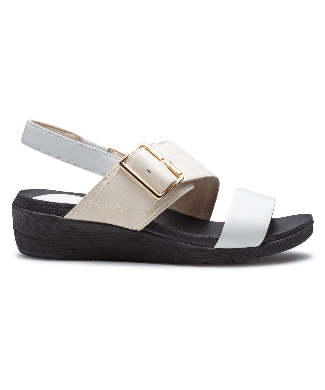 REGAL SHOES「REGAL 【新作】ベルトサンダル【ヒール40mm】　商品コード：F04SAG」|サンダル|アイボリーゴールド