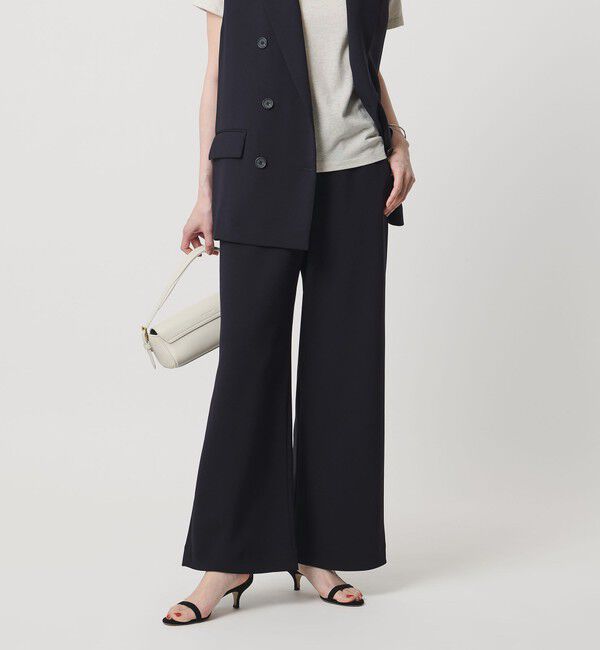 UNITED ARROWS「Drapy バイアス イージー パンツ ‐ウォッシャブル‐」|スラックス|NAVY