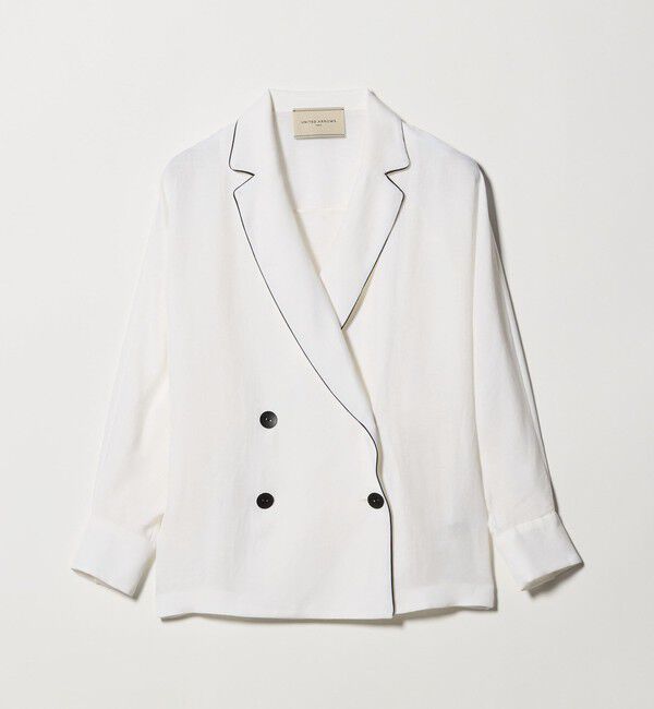 UNITED ARROWS「パイピング ドルマン ブラウス ジャケット ‐ウォッシャブル‐」|テーラードジャケット|OFF WHITE