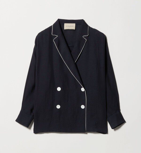 UNITED ARROWS「パイピング ドルマン ブラウス ジャケット ‐ウォッシャブル‐」|テーラードジャケット|NAVY