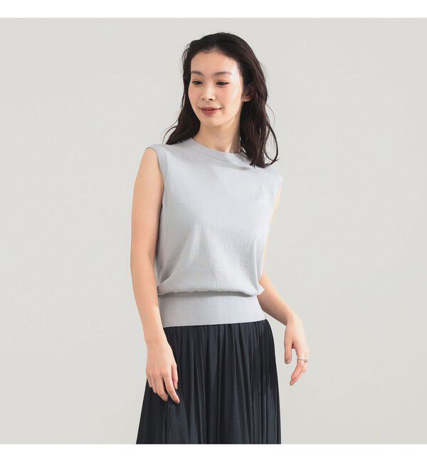Demi-Luxe BEAMS 「AK+1 / 16ゲージ スビンコットン ノースリーブ ニット」|ニット・セーター|