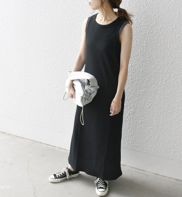 SHIPS any「SHIPS any:〈洗濯機可能〉ワッフル タンク ロング ワンピース」|ワンピース|