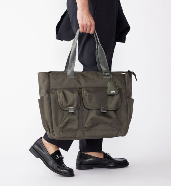 SHIPS「【新色追加】【WEB限定】SHIPS: ビズ ワイド ブリーフ トート バッグ」|トートバッグ|オリーブ