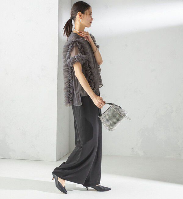 SHIPS for women「【SHIPS別注】kaene:チュール フリル スリーブ オールインワン（セレモニー対応可）」|オールインワン|