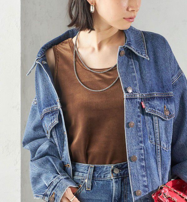 SHIPS for women「〈手洗い可能〉ポリエステル スノー ベロア 前後 2WAY タンクトップ」|タンクトップ|ブラウン