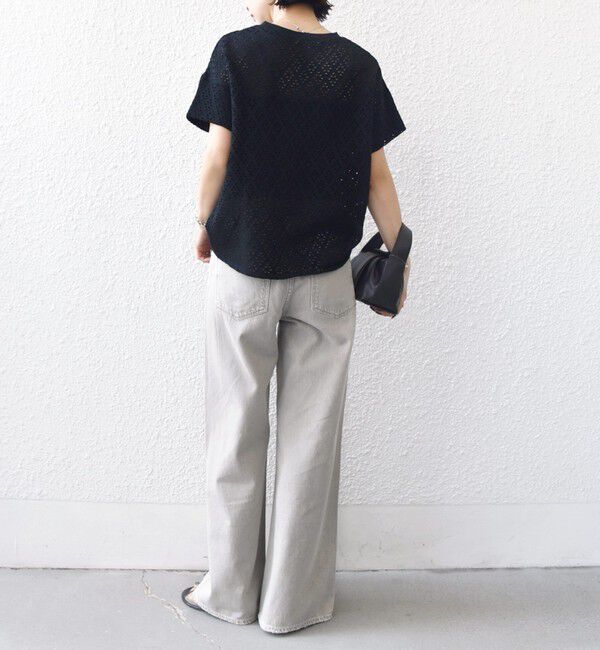 SHIPS for women「《一部追加予約》〈手洗い可能〉アイレット ショート スリーブ プルオーバー」|Tシャツ・カットソー|