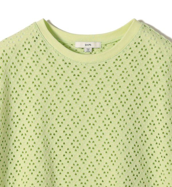 SHIPS for women「《一部追加予約》〈手洗い可能〉アイレット ショート スリーブ プルオーバー」|Tシャツ・カットソー|