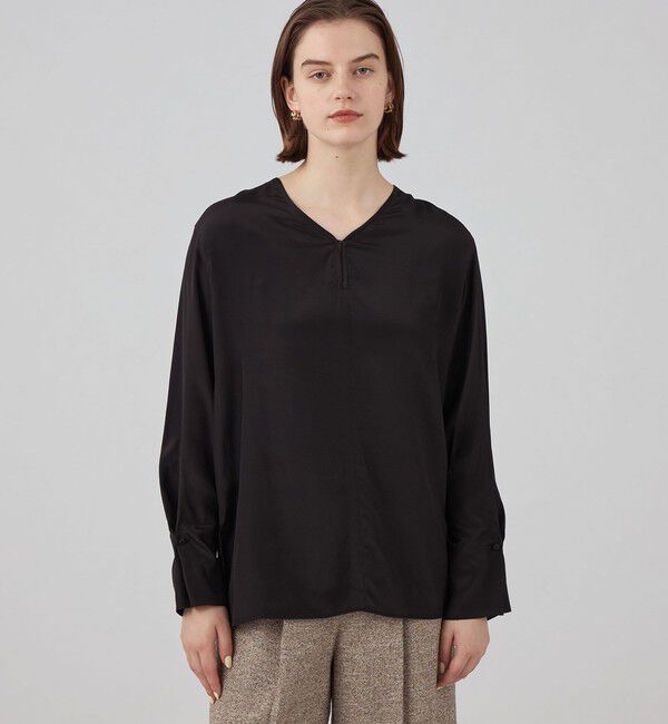 Ballsey「Cherie スクエア＆Vネックフロンタブルブラウス」|シャツ・ブラウス|