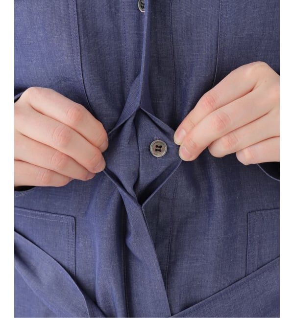 IENA「2WAY シャンブレー ワークワンピース」|ワンピース|