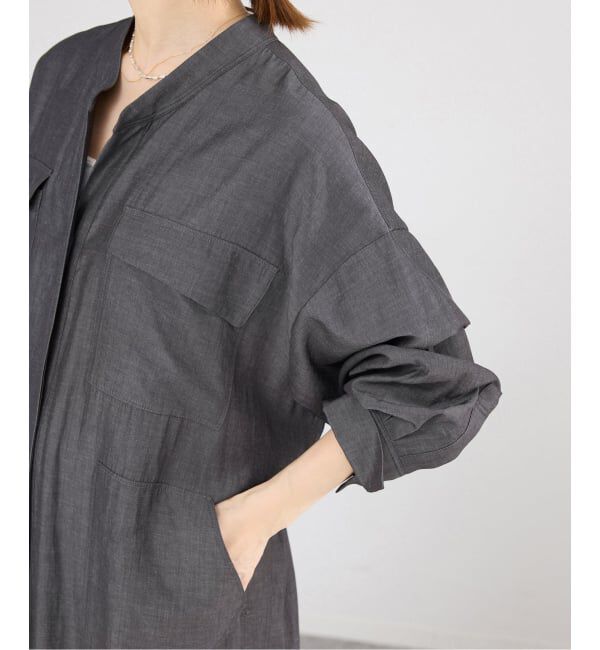 IENA「2WAY シャンブレー ワークワンピース」|ワンピース|