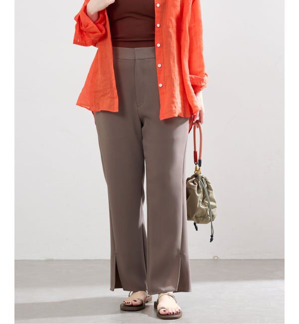 IENA「ダブルクロススリットパンツ」|スラックス|