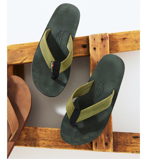 JOURNAL STANDARD relume「RAINBOW SANDALS / レインボーサンダル 別注 Double Layer レザーサンダル」|サンダル|ブラック