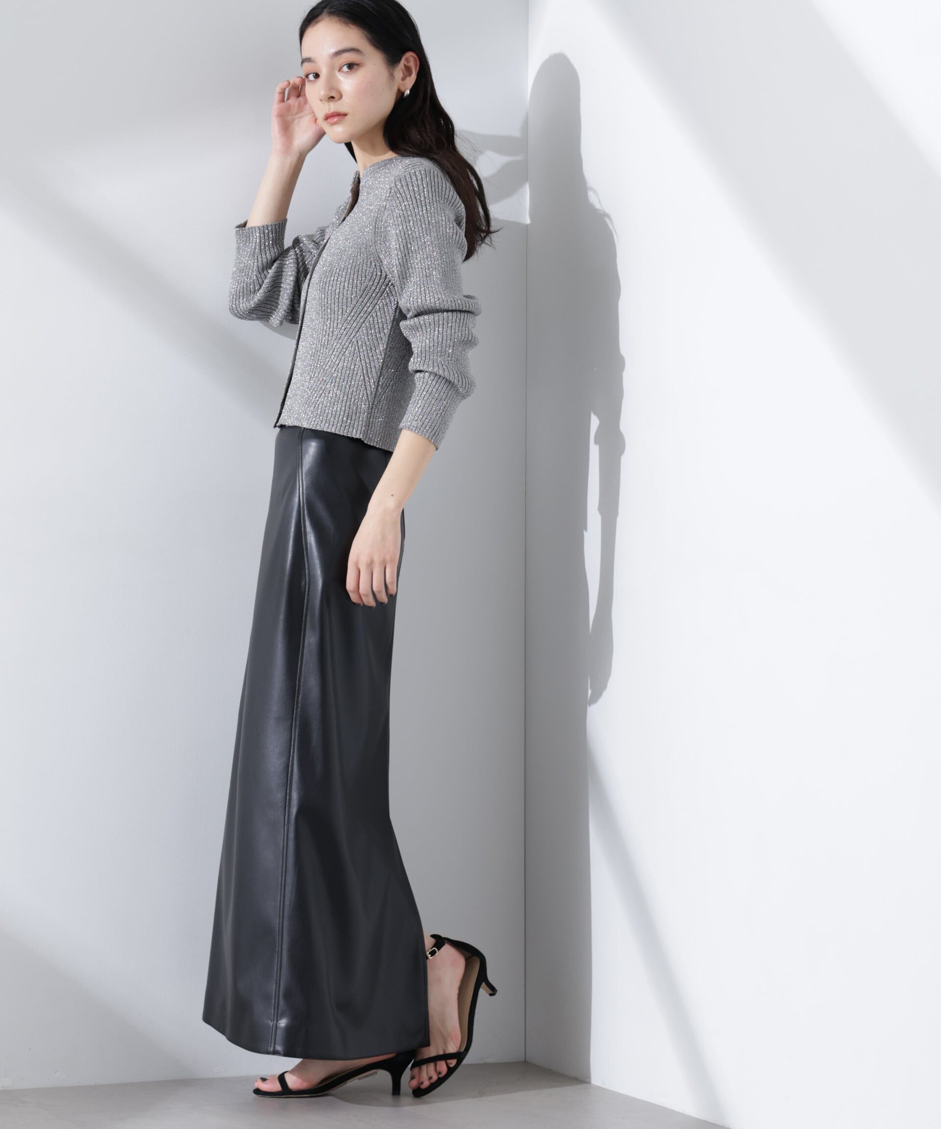 nano･universe「グリッターラメニットカーディガン（セットアップ可）」|ニット・セーター|