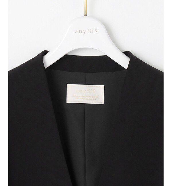 ANY SIS「【洗える】セレモニーダブルクロス カラーレス ジャケット」|ノーカラージャケット|
